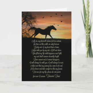 Paard Sympathie Herdenking met Spiritueel Gedicht Kaart