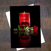 Paard Sympathie Met Brandende Herdenkingskaars Kaart