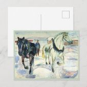 Paard Team in Sneeuw van Edvard Munch Briefkaart (Voorkant / Achterkant)