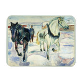 Paard Team in Sneeuw van Edvard Munch Magneet (Horizontaal)