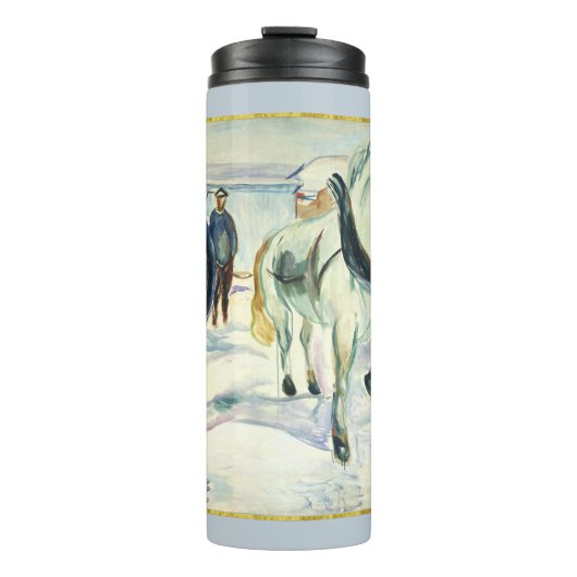 Paard Team in Sneeuw van Edvard Munch Thermosbeker (Voorkant)