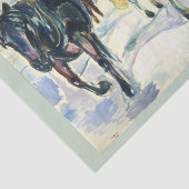 Paard Team in Sneeuw van Edvard Munch Tissuepapier (Detail)
