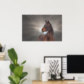 Paard tegen wolken poster (Thuiskantoor)