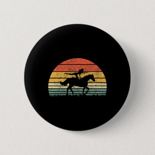Paard Terug Meisje Rijcadeau voor Vrouwen T-shirt Ronde Button 5,7 Cm