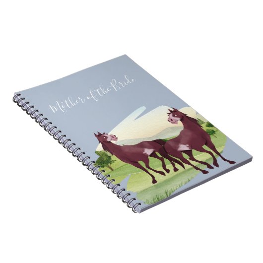 Paard Thema Country Western Rustieke Bruiloft Notitieboek (Rechterzijde)