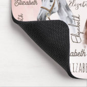 Paard thema geschenken gepersonaliseerde naam mono muismat (Hoek)