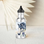 Paard thema geschenken gepersonaliseerde naam waterfles<br><div class="desc">Grijze blauwe beige paardenpaardje met een gepersonaliseerde naam waterflesje,  maakt een prachtig cadeau voor paardenpestrilliefhebbers.</div>