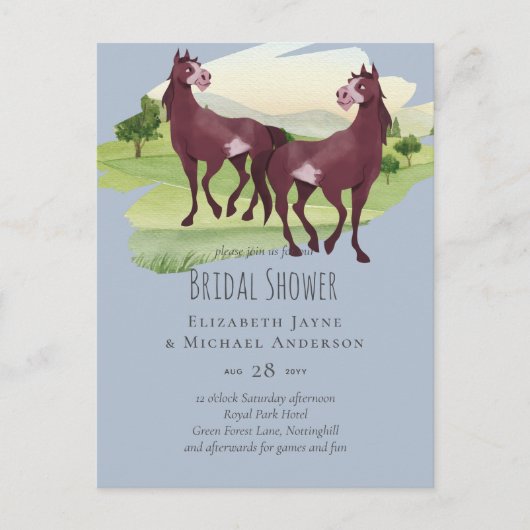 Paard Thema Landelijke Westerse Rustieke Bruiloft Briefkaart (Voorkant)