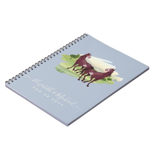 Paard Thema Landelijke Westerse Rustieke Bruiloft Notitieboek (Linkerzijde)