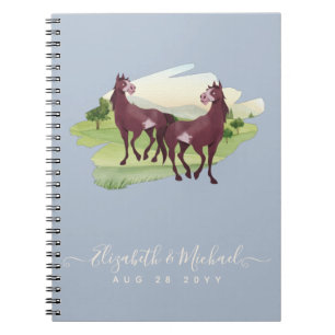Paard Thema Landelijke Westerse Rustieke Bruiloft Notitieboek