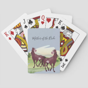 Paard Thema Landelijke Westerse Rustieke Bruiloft Pokerkaarten
