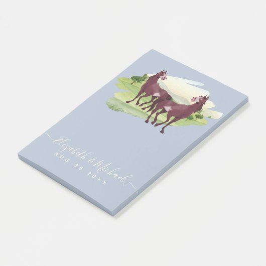 Paard Thema Landelijke Westerse Rustieke Bruiloft Post-it® Notes (Schuin)