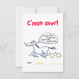 Paard Thema Texas BBQ Party Humoristische uitnodig Kaart