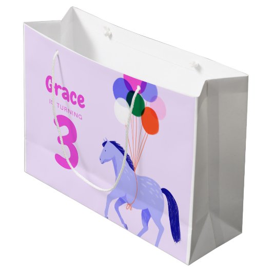 Paard thema Verjaardagsfeest Groot Cadeauzakje (Voorkant Gekanteld)