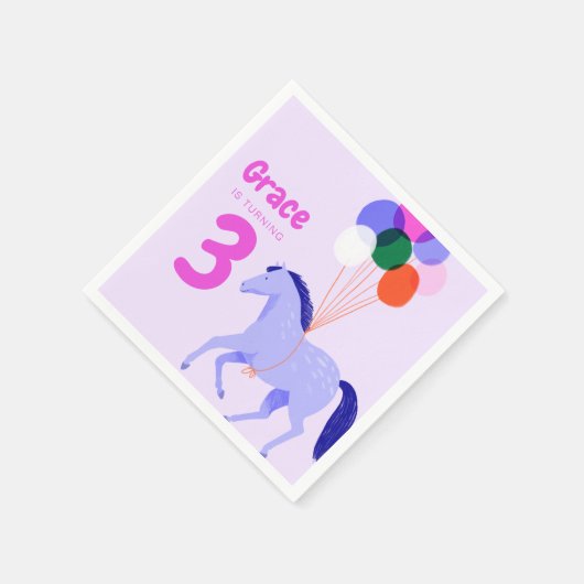 Paard thema Verjaardagsfeest Servet (Hoek)