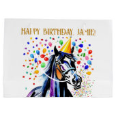 Paard thema verjaardagsfeestje grappig elegant groot cadeauzakje (Achterkant)