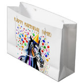 Paard thema verjaardagsfeestje grappig elegant groot cadeauzakje (Voorkant Gekanteld)