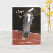 Paard thema verjaardagskaart kaart (Gele Bloem)