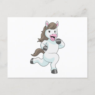 Paard tijdens draaiend bedrijf briefkaart