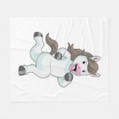 Paard tijdens draaiend bedrijf fleece deken (Voorkant (Horizontaal))