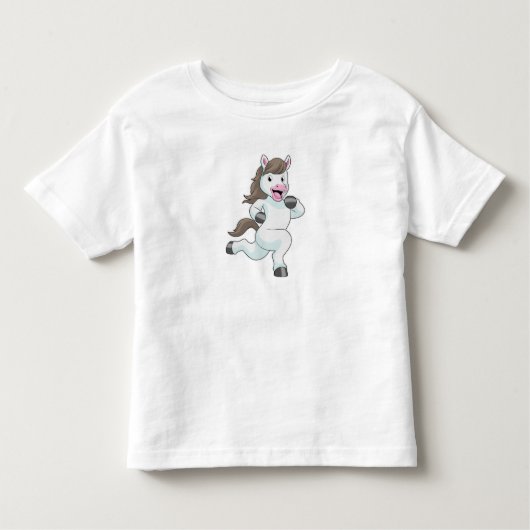 Paard tijdens draaiend bedrijf kinder shirts (Voorkant)
