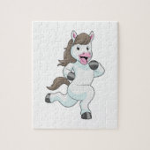 Paard tijdens draaiend bedrijf legpuzzel (Verticaal)