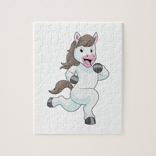 Paard tijdens draaiend bedrijf legpuzzel (Verticaal)