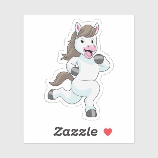 Paard tijdens draaiend bedrijf sticker (Vel)