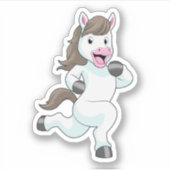 Paard tijdens draaiend bedrijf sticker (Voorkant)