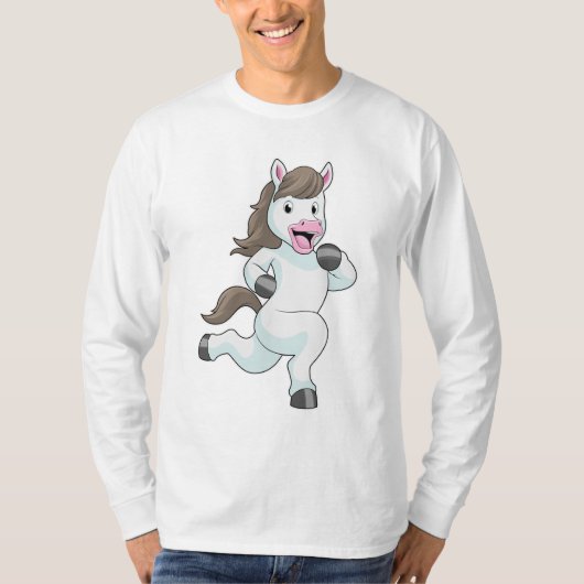 Paard tijdens draaiend bedrijf t-shirt (Voorkant)