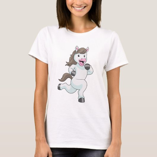 Paard tijdens draaiend bedrijf t-shirt (Voorkant)
