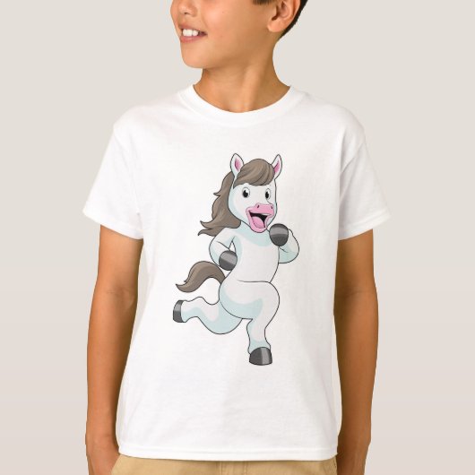 Paard tijdens draaiend bedrijf t-shirt (Voorkant)