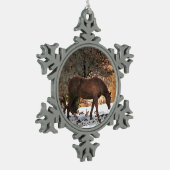 Paard Tin Sneeuwvlok Ornament (Links)