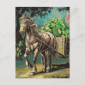 Paard trekt een kar vol Shamrocks Briefkaart (Voorkant)