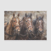 Paard Trio Rustiek Westerne Decoupage Tissuepapier (Voorkant)