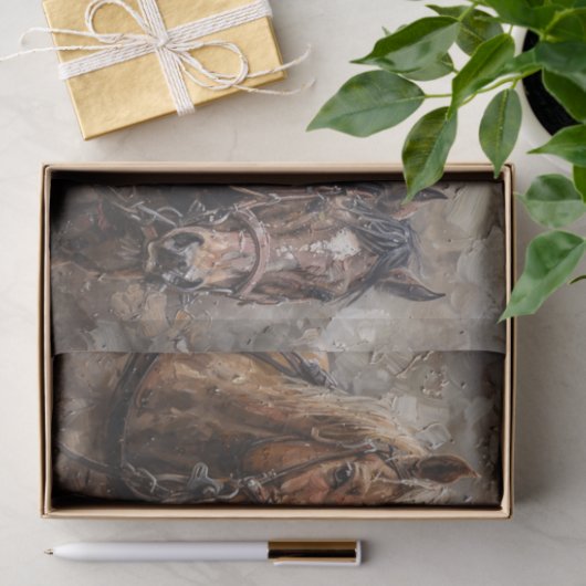 Paard Trio Rustiek Westerne Decoupage Tissuepapier (Geschenk)