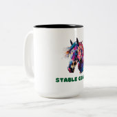Paard Tweekleurige Koffiemok (Voorkant links)