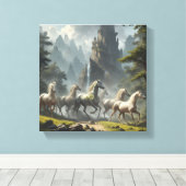 Paard Uitgerekt Canvas Print (Insitu (Houten vloer))
