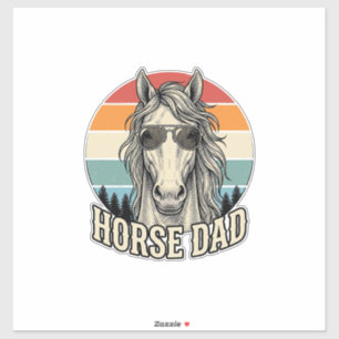 Paard Vader Vintage Sunset Gravure Vector Design_1 Sticker