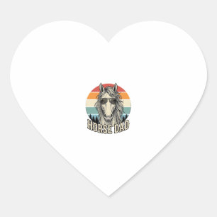 Paard Vader Vintage Zonsondergang Gravure Vector D Hart Sticker