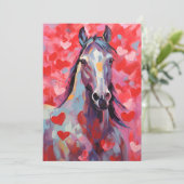 Paard Valentijnsdag Feestdagenkaart (Staand voorkant)