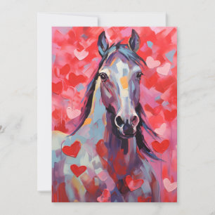 Paard Valentijnsdag Feestdagenkaart