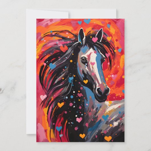Paard Valentijnsdag Feestdagenkaart (Voorkant)