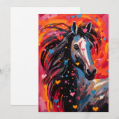Paard Valentijnsdag Feestdagenkaart (Voorkant / Achterkant)
