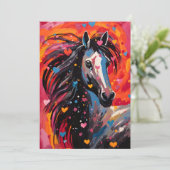 Paard Valentijnsdag Feestdagenkaart (Staand voorkant)