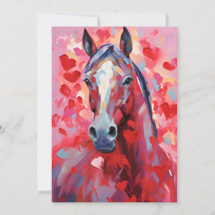Paard Valentijnsdag Feestdagenkaart
