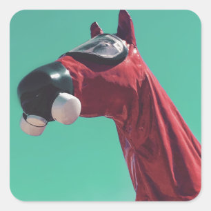 paard van de koude oorlog vierkante sticker