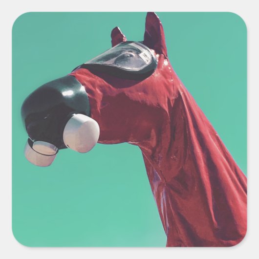 paard van de koude oorlog vierkante sticker (Voorkant)
