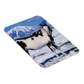 Paard van de verf die in de sneeuw staat magneet (Rechterzijde)