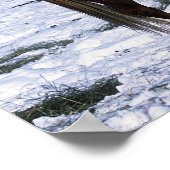 Paard van de verf die in de sneeuw staat poster (Hoek)